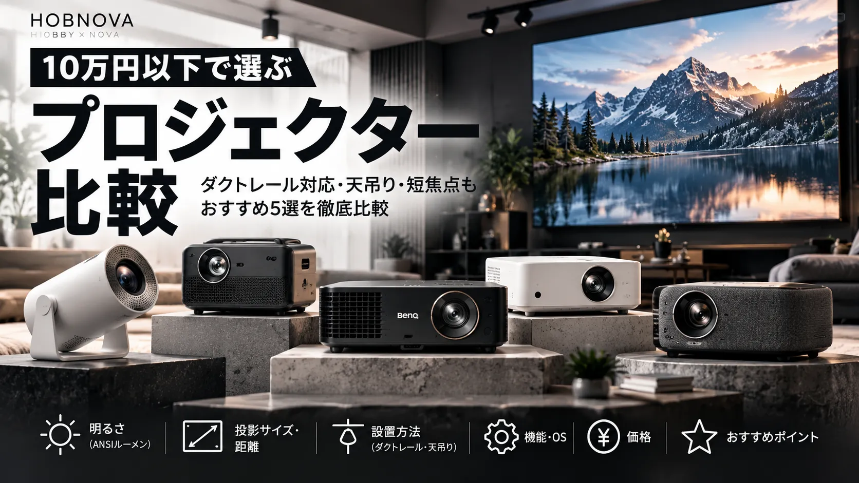10万円以下プロジェクターをANSIルーメン単価で比較｜明るさのコスパを数値化